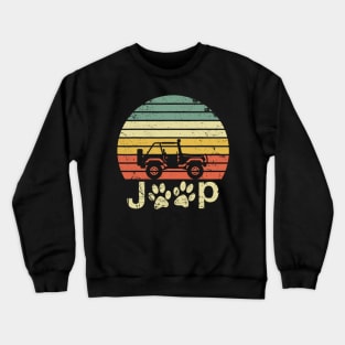 Vintage Jeep Dog Paw Jeep Crewneck Sweatshirt